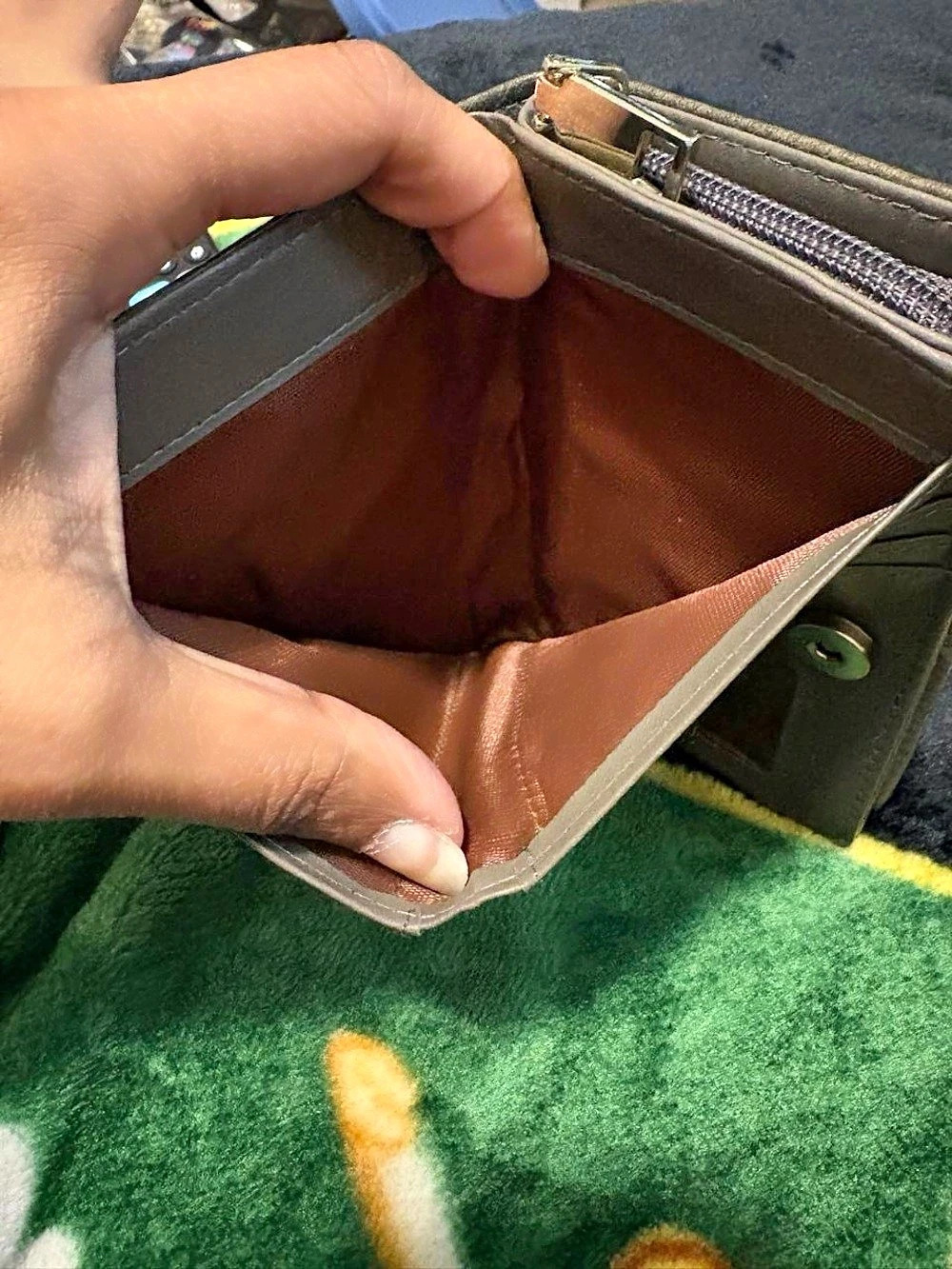 Olive Zip-Around Wallet - Picture 5 of 8